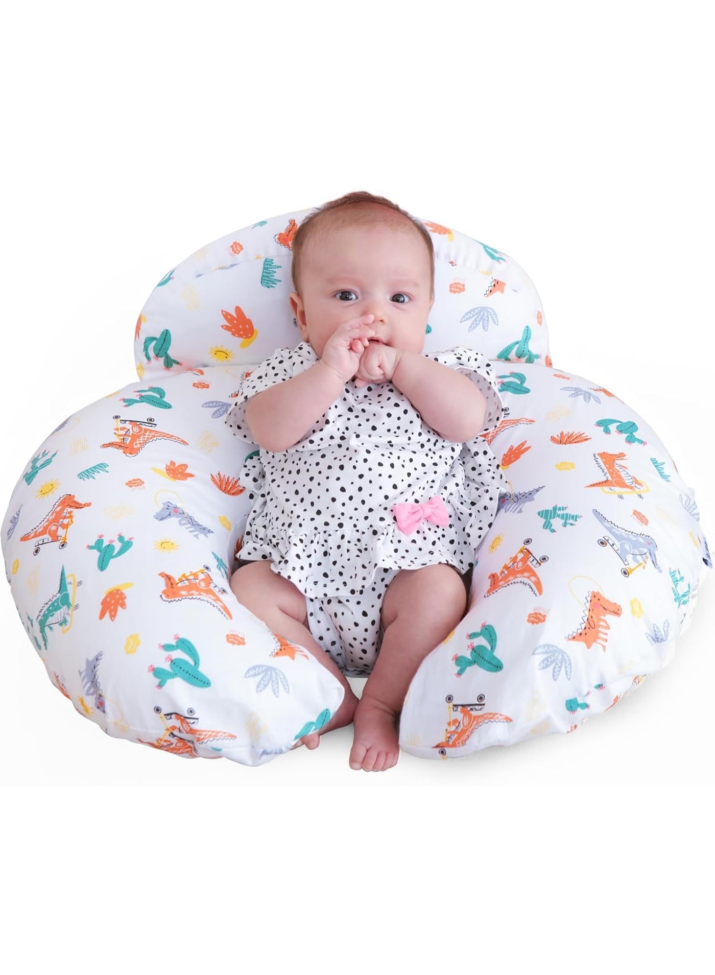 Bukela Nursing Pillow, More Support for Mom and Baby, Removable Cotton Cover and Colorful Animal Patterns, Machine Washable, Plus Size Baby Pillow, White, Pallet of Product